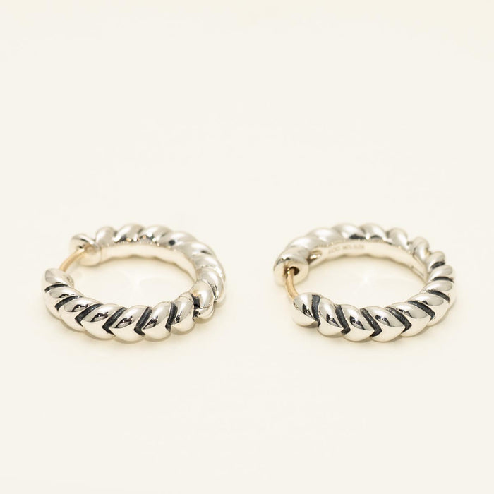 Hoop Earrings in Sterling Silver and 10kt Yellow Gold