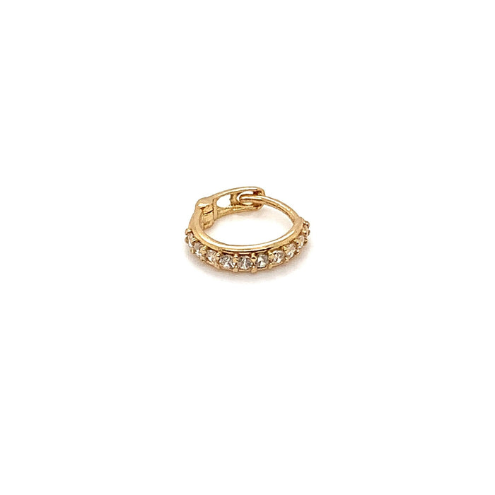 Hoop Piercing with Cubic Zirconia in 18K Gold