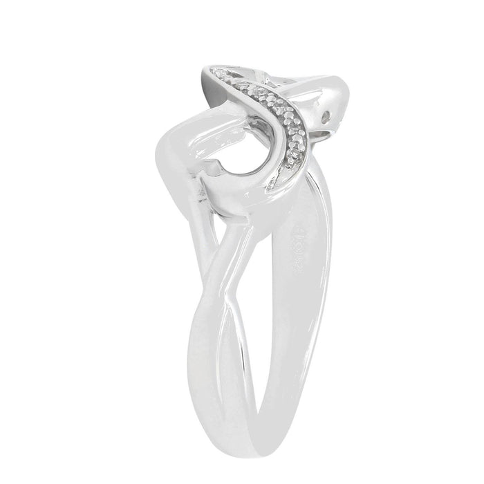 Infinity Heart Ring in Sterling Silver with Diamonds (.03ct tw)