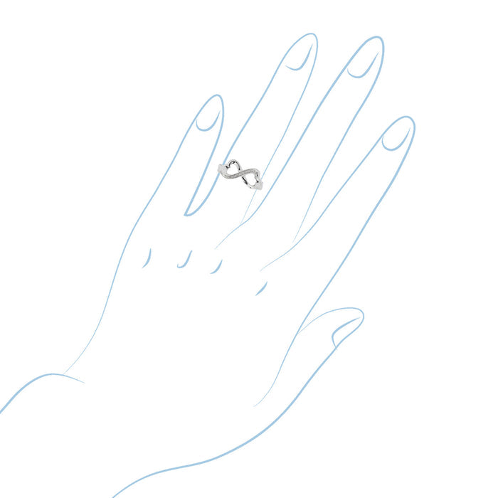 Infinity Heart Ring in Sterling Silver with Diamonds (.03ct tw)