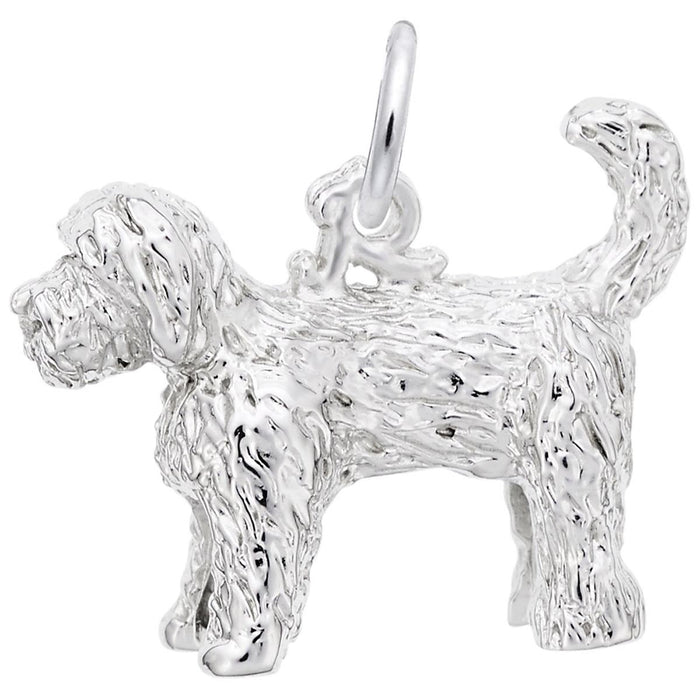 Labradoodle Charm in Sterling Silver