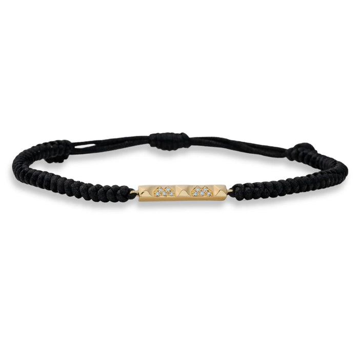 Lands Collection Earth Diamond Silk Cord Bracelet in Yellow Modern Electrum (1/20ct tw)