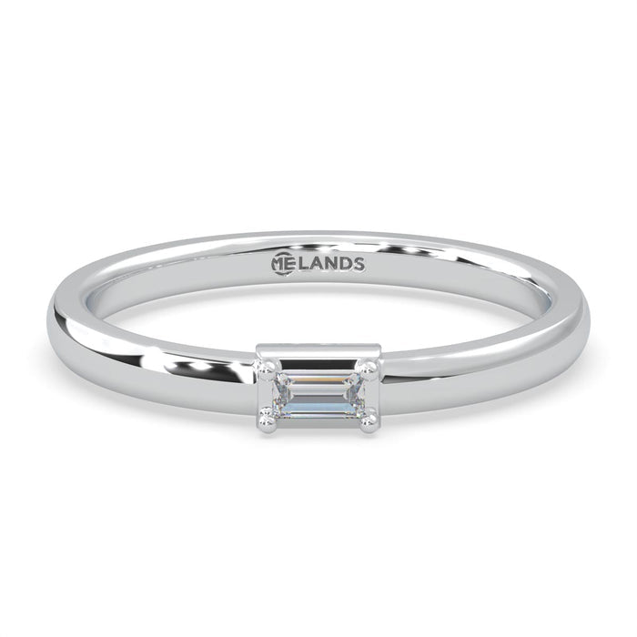 Lands Collection Ice Diamond Ring in White Modern Electrum (1/20ct)