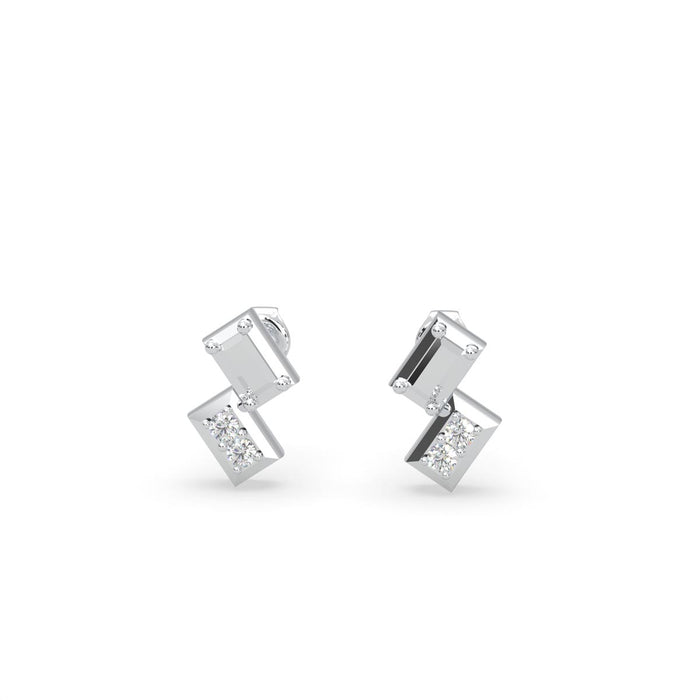 Lands Collection Ice Diamond Stud Earrings in White Modern Electrum (1/10ct tw)