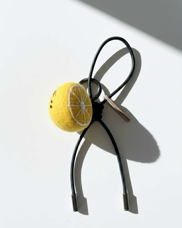 Lemon Wool Bag & Keychain Charm - Woobbi