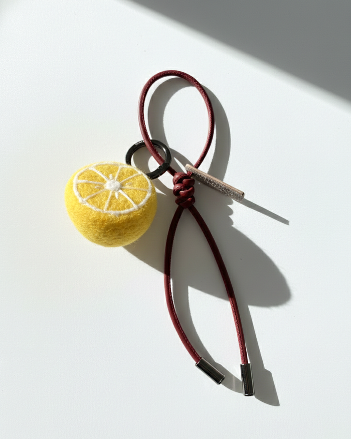 Lemon Wool Bag & Keychain Charm - Woobbi