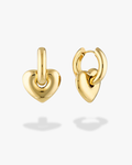 Lisa Puffy Heart Earrings (Gold)