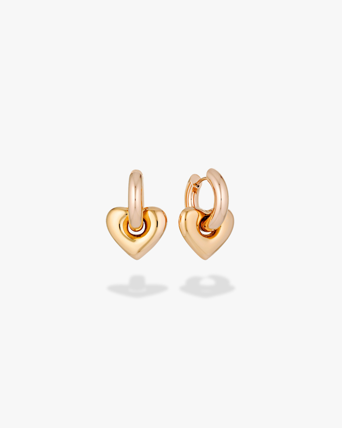 Lisa Puffy Heart Earrings (Mini) - Rose Gold