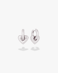 Lisa Puffy Heart Earrings (Mini) - Silver