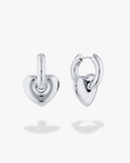Lisa Puffy Heart Earrings (Silver)