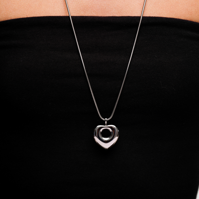 Lisa Puffy Heart Necklace (Gold & Silver)
