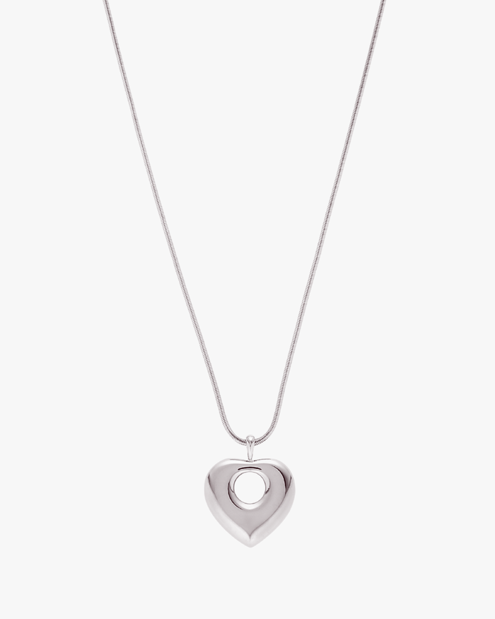 Lisa Puffy Heart Necklace (Gold & Silver)