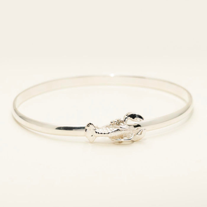 Lobster Bangle Bracelet in Sterling Silver