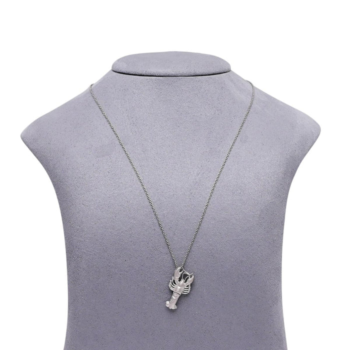 Lobster Necklace in Sterling Silver with Diamond (.01tw)