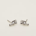 Lobster Stud Earrings in Sterling Silver with Diamonds (.01ct tw)