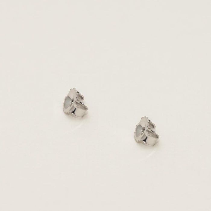 Lobster Stud Earrings in Sterling Silver with Diamonds (.01ct tw)