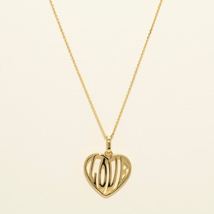 Love Heart Necklace in 10kt Yellow Gold