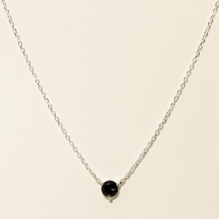 Maine Green Tourmaline Necklace in Sterling Silver