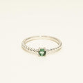 Maine Green Tourmaline Rope Ring in Sterling Silver