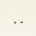 Maine Green Tourmaline Stud Earrings in 14kt White Gold