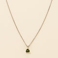 Maine Green Tourmaline Trillion Necklace in Sterling Silver