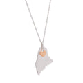 Maine Heart Necklace in Sterling Silver and 10kt Rose Gold