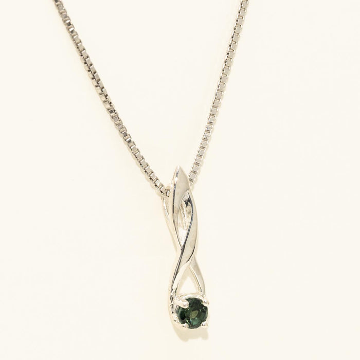 Maine Indicolite Tourmaline Necklace in Sterling Silver