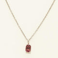 Maine Pink Tourmaline Cushion Cut Necklace in Sterling Silver