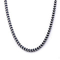 Mens Blue Franco Chain in Stainless Steel