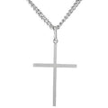Mens Cross Necklace in Sterling Silver with Stainless Steel Chain