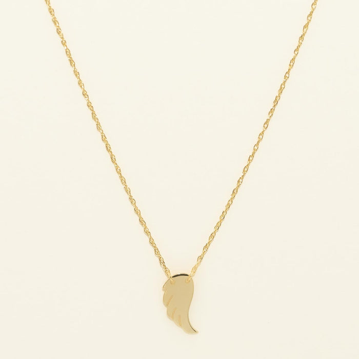 Mini Angel Wing Necklace in 14kt Yellow Gold