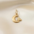 Moon with Butterfly Pendant in 18K Gold