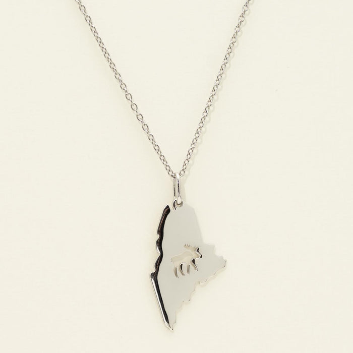Moose in Maine Necklace in Sterling Silver