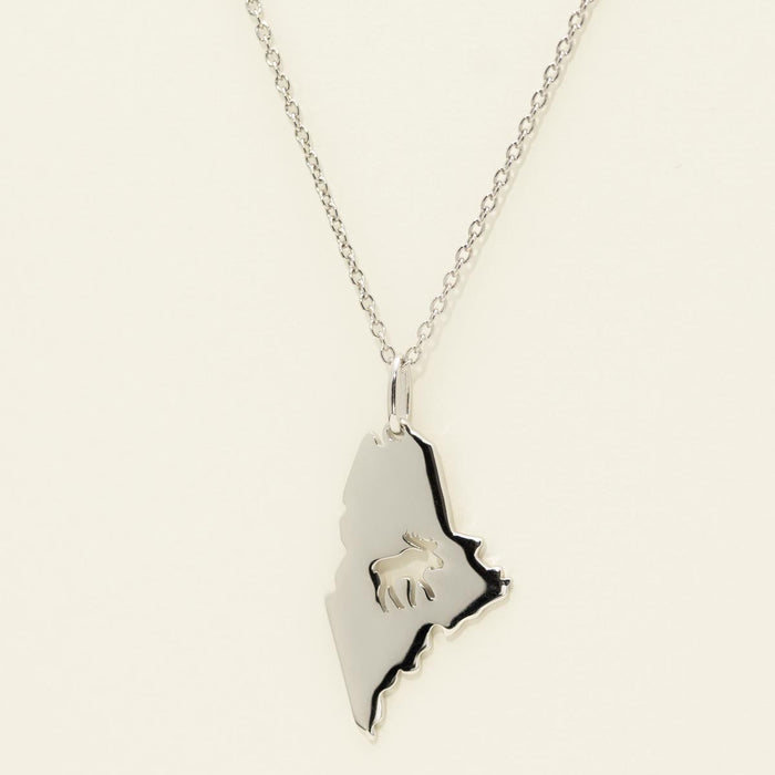 Moose in Maine Necklace in Sterling Silver