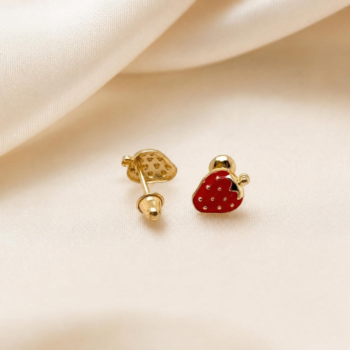 Morango Resinado Earrings in 18K Gold