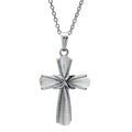 Mother of Pearl Cross Necklace in Sterling Silver