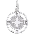 Nautical Compass Charm in Sterling Silver