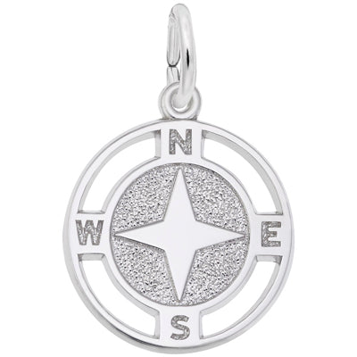 Nautical Compass Charm in Sterling Silver