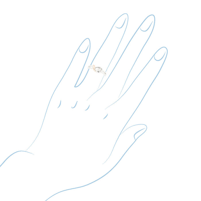 Northern Star Diamond Love Knot Collection Ring in Sterling Silver and 10kt Rose Gold (1/20ct)