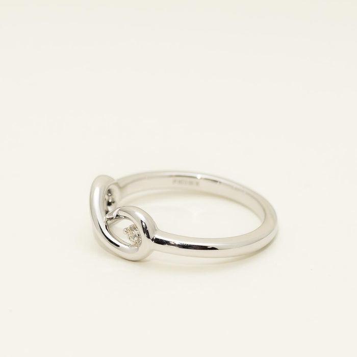 Northern Star Diamond Love Knot Infinity Ring in Sterling Silver (.04ct)
