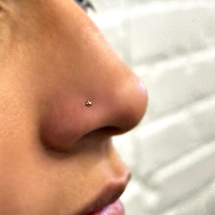 Nostril Ball Piercing in 18K Gold