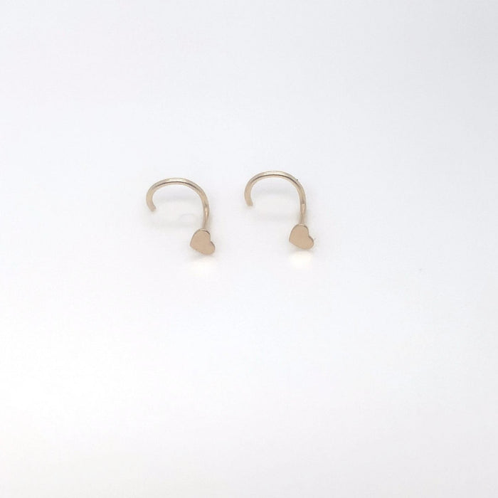 Nostril Flat Heart Piercing in 18K Gold