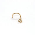 Nostril Piercing with Open Heart in 18K Gold