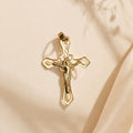 Openwork Cross Pendant with Christ in 18K Gold