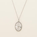 Oval Fashion Necklace in Sterling Silver with Diamond (.04ct)