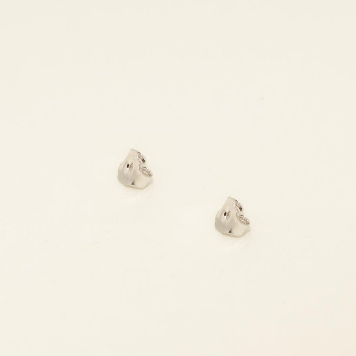 Oval Link Earrings in Sterling Silver with Diamonds (1/10ct tw)