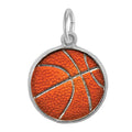 Painted Basketball Charm in Sterling Silver
