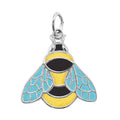 Painted Bumble Bee Charm in Sterling Silver