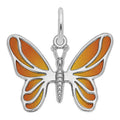 Painted Butterfly Charm in Sterling Silver