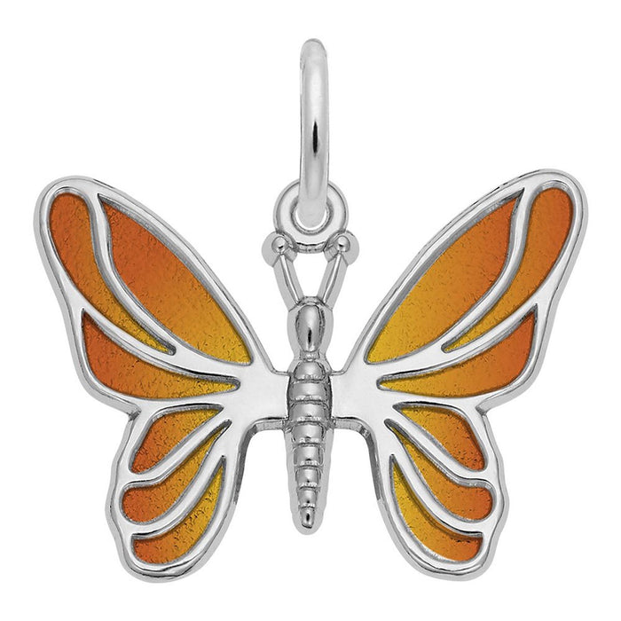 Painted Butterfly Charm in Sterling Silver